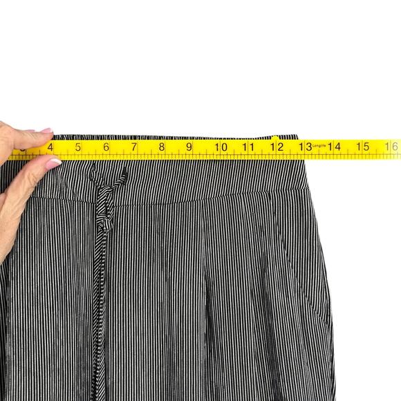 DRESS FORUM Blue White Pinstripe Elastic Waist & Cuffs Casual Womens Pants Small - Picture 7 of 9